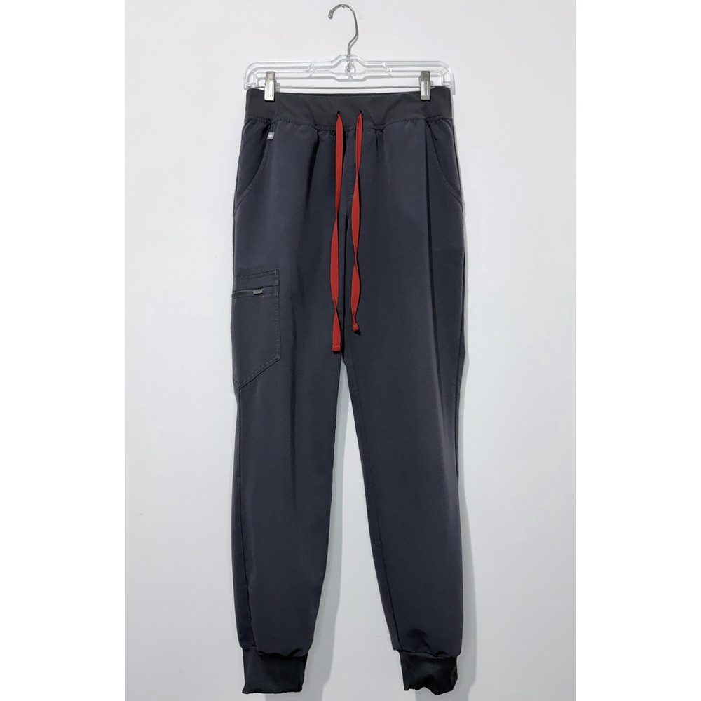 FIGS Zamora Jogger Scrub Pant Women S Gray Pocket Drawstring Elastic Waist Logo - Picture 3 of 15
